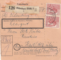 Paketkarte 1948: Oldenburg Nach Hart über Mühldorf, Leergut - Storia Postale