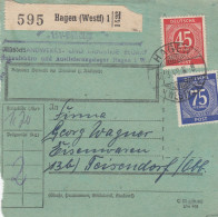 Paketkarte 1948: Hagen Nach Teisendorf, Eisenwaren, Besonderes Formular - Covers & Documents