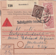 Paketkarte 1948: Rosenheim Nach Hart, Nachnahme - Brieven En Documenten