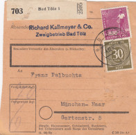 Paketkarte 1947: Bad Tölz Nach München-Haar - Brieven En Documenten