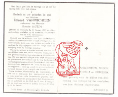 DP Eduard Vanwichelen ° Vollezele Galmaarden 1860 † 1959 X Rosalie Musch // Vanbelle Krikilion - Images Religieuses