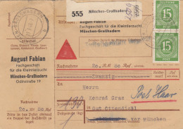 Paketkarte 1948: Kleintierzucht München Nach Gut Ottendichl, Nachnahme - Lettres & Documents