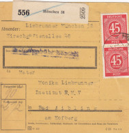 Paketkarte 1947: München 38 Nach Bad Aibling, Institut B.M.V. - Covers & Documents