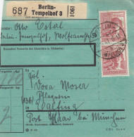 Paketkarte 1947: Berlin-Tempelhof Nach Eglfing, Besonderes Formular - Briefe U. Dokumente