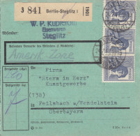 Paketkarte 1947: Berlin-Steglitz Nach Feilnbach, Besonderes Formular - Brieven En Documenten