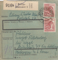 Paketkarte 1947: Berlin-Halensee Nach Feilnbach, Besonderes Formular - Brieven En Documenten