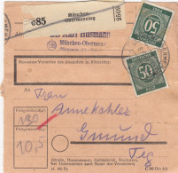 Paketkarte 1947: München-Obermenzing Nach Gmund - Lettres & Documents