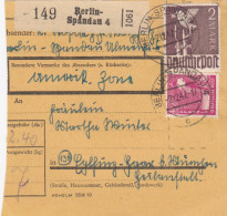 Paketkarte 1947: Berlin-Spandau Nach Haar München - Storia Postale