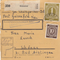 Paketkarte 1946: Geisenfeld Nach Schönau Bad Aibling - Briefe U. Dokumente