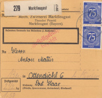 Paketkarte 1948: Marktleugast, Zwirnerei Nach Ottendichl - Briefe U. Dokumente
