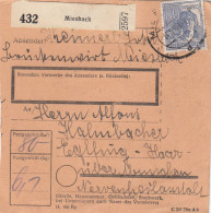 Paketkarte 1948: Miesbach Nach Eglfing, Nervenheilanstatl - Lettres & Documents