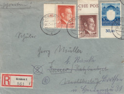 GG: MiF Einschreiben Krakau Nach Jauer - Occupation 1938-45