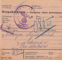GG: Notpaketkarte Lublin Hauptzollamt Nach Adamow - Occupation 1938-45