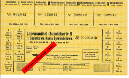 GG: Lebensmittel Zusatzkarte Mai 1944, Krakau - Historische Dokumente