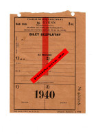 GG: Ticket Polnische Eisenbahn 1940, Ostbahn - Documents Historiques