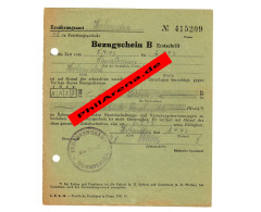 GG Bezugsschein Für 7 Liter Entrahmte Frischmilch Für Sanatorium Hohensalza 1943 - Historische Documenten
