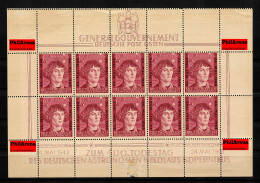 Generalgouvernement GG: MiNr. 104 KLB, Kopernikus, II/1, Postfrisch, Leerfelder - Besetzungen 1938-45