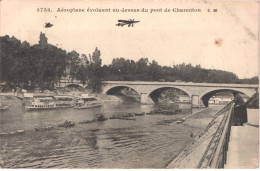 FR94 CHARENTON - Aéroplane Au Dessus Du Pont De Charenton - Péniche - Belle - Charenton Le Pont