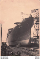 LANCEMENT DU RAMB II BATEAU BANANE RAPIDE  LE 07/06/1937 BATEAU ITALIEN  PHOTO ORIGINALE 23 X 17 CM - Boats