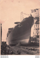 LANCEMENT DU RAMB II BATEAU BANANE RAPIDE  LE 07/06/1937 BATEAU ITALIEN  PHOTO ORIGINALE 23 X 17 CM - Bateaux