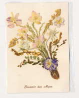 CPSM 10.5 X 15  Souvenir Des Alpes (1) Bouquet De Fleurs Naturelles Séchées EDELWEISS   Et Autres Fleurs - Flowers