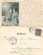Illustration Illustrateur CPA + Timbre Cachet 1899 éditeur Goens & Nan Berlin Kunstler Postkarte N°6 - Vor 1900
