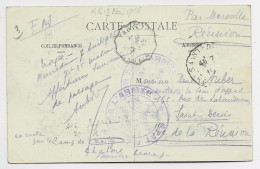 COTE D'OR CARTE DE DIJON EN FM 1915 CAMP ARCIS AUBE ADRESSEE COUR D'APPEL SAINT DENIS ILE DE LA REUNION - Covers & Documents