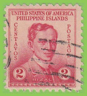 Voyo USA PHILIPPINES 2c 1935 Mi#PH 358  (o) Used - José Rizal - Filippine