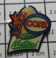 1222 Pin's Pins / Beau Et Rare / MARQUES / MAGASINS  CORA PETIT LAPIN OEUF MATINES - Trademarks
