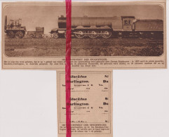 100 Jaar Spoorwegen , 1° Locomotief & Laatste - Orig. Knipsel Coupure Tijdschrift Magazine - 1924 - Non Classés