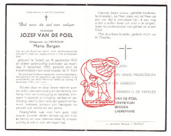 DP Jozef Van De Poel ° Testelt Scherpenheuvel-Zichem 1912 † 1961 X Maria Bergen // Vermeylen Laeremans - Devotion Images