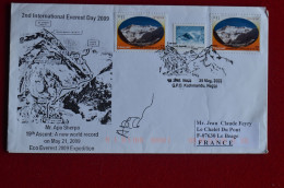 Nepal To France 2nd International Everest Day 2009 Signed Apa Sherpa 19th Ascent Mountaineering Himalaya - Sportief
