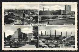 AK Oberhausen, Hauptbahnhof, Gesamtansicht, Rathaus, Gute Hoffnungshütte  - Oberhausen