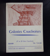 188 CHROMOS . PUBLICITE . CALENDIER . 1961 . GALERIES CAUCHOISES . 27 ET 29 RUE CAUCHOISES . ROUEN ARTICLES  DE MENAGE - Petit Format : 1961-70