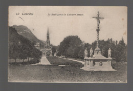 CPA - 65 - Lourdes - La Basilique Et Le Calvaire Breton - Circulée En 1906 - Lourdes