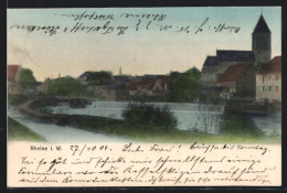 AK Rheine I. W., Ortspartie Am Fluss  - Rheine
