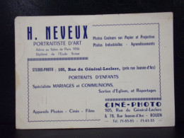 189  CHROMOS . PUBLICITE . H. NEVEUX . PORTRAITISTE D ART . CINE PHOTO . STUDIO . 105 RUE DU GENERAL LECLERC . ROUEN - Publicités