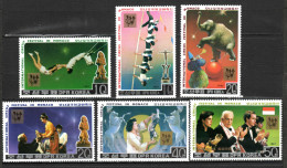 Corée Du Nord. 1987. N° 1900 / 1904 + PA 26. Neuf. Cirque Monaco. - Corée Du Nord