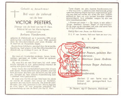 DP Victor Peeters ° Melsbroek Steenokkerzeel 1894 † 1958 X Barbara Vandervorst // Andries Anthonis - Devotion Images