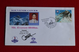 Nepal 2000 Souvenir Cover Special Cancel R K Shrestha Summit Everest Mountaineering Himalaya Escalade Alpinisme - Sportief