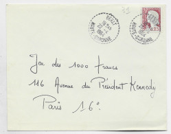 MARIANNE DECARIS 25C LETTRE C. PRIVE BERAT 22.4.1964 HAUTE GARONNE - Cachets Manuels