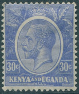 Kenya Uganda And Tanganyika 1922 SG84 30c Ultramarine KGV MH (amd) - Kenya, Uganda & Tanganyika