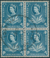 Kenya Uganda And Tanganyika 1960 SG183 5c Prussian Blue QEII Sisal Block FU (amd - Kenya, Ouganda & Tanganyika