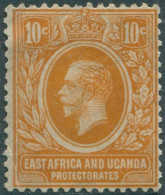 Kenya Uganda And Tanganyika 1921 SG68 10c Orange KGV MLH (amd) - Kenya, Ouganda & Tanganyika
