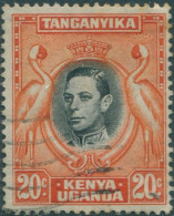 Kenya Uganda And Tanganyika 1938 SG139ba 20c Deep Black And Deep Orange KGVI Cra - Kenya, Uganda & Tanganyika