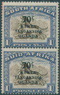 Kenya Uganda And Tanganyika 1941 SG154 70c Ovpt On 1s Brown And Blue SA Pair MLH - Kenya, Oeganda & Tanganyika