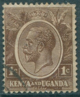 Kenya Uganda And Tanganyika 1922 SG76a 1c Deep Brown KGV FU (amd) - Kenya, Oeganda & Tanganyika