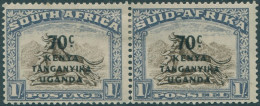 Kenya Uganda And Tanganyika 1941 SG154 70c Ovpt On 1s Brown And Blue SA Pair MH - Kenya, Ouganda & Tanganyika