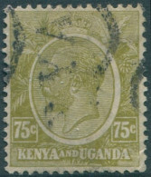 Kenya Uganda And Tanganyika 1922 SG86 75c Olive KGV FU (amd) - Kenya, Oeganda & Tanganyika