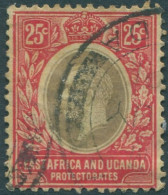 Kenya Uganda And Tanganyika 1912 SG50a 25c Black And Red/yellow KGV On White Bac - Kenya, Oeganda & Tanganyika